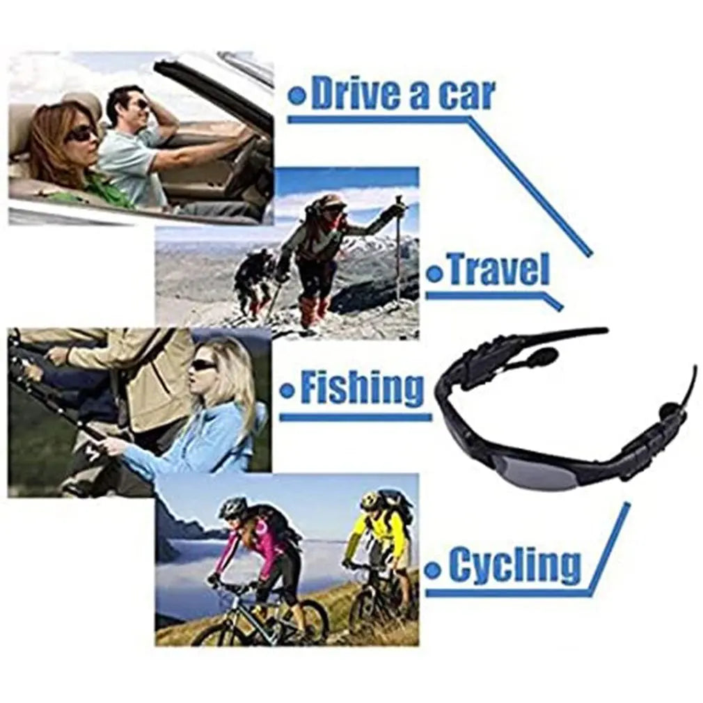 Stereo Wireless Bluetooth-Compatible 5.0 Headset Telephone Sport Driving Cycling Sunglasses Riding Eyes Glasses with Sun Lens
